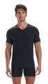 adidas Unterwäsche Tshirt (V-Ausschnitt, 4-Wege-Stretch) kürzarm schwarz Herren - 2 Stück