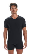 adidas Unterwäsche Tshirt (V-Ausschnitt, 4-Wege-Stretch) kürzarm schwarz Herren - 2 Stück