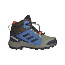 adidas Wanderschuhe Terrex GORE-TEX Mid (wasserdicht) olivegrün/blau Kinder