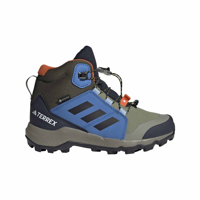 adidas Wanderschuhe Terrex GORE-TEX Mid (wasserdicht) olivegrün/blau Kinder