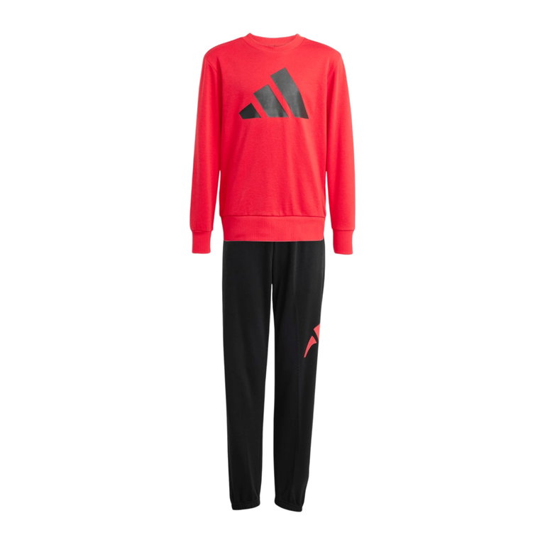 adidas Essentials Jogger Tracksuit (Cotton Blend) red/black children
