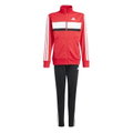 adidas Trainingsanzug Seasonal Essentials Tiberio 3-Streifen rot/schwarz Kinder