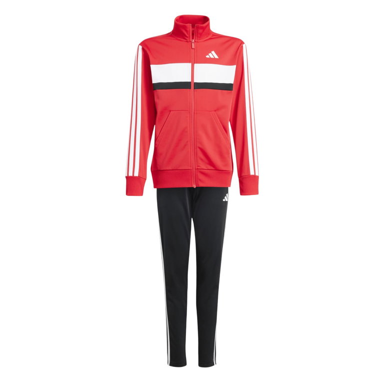 adidas Trainingsanzug Seasonal Essentials Tiberio 3-Streifen rot/schwarz Kinder