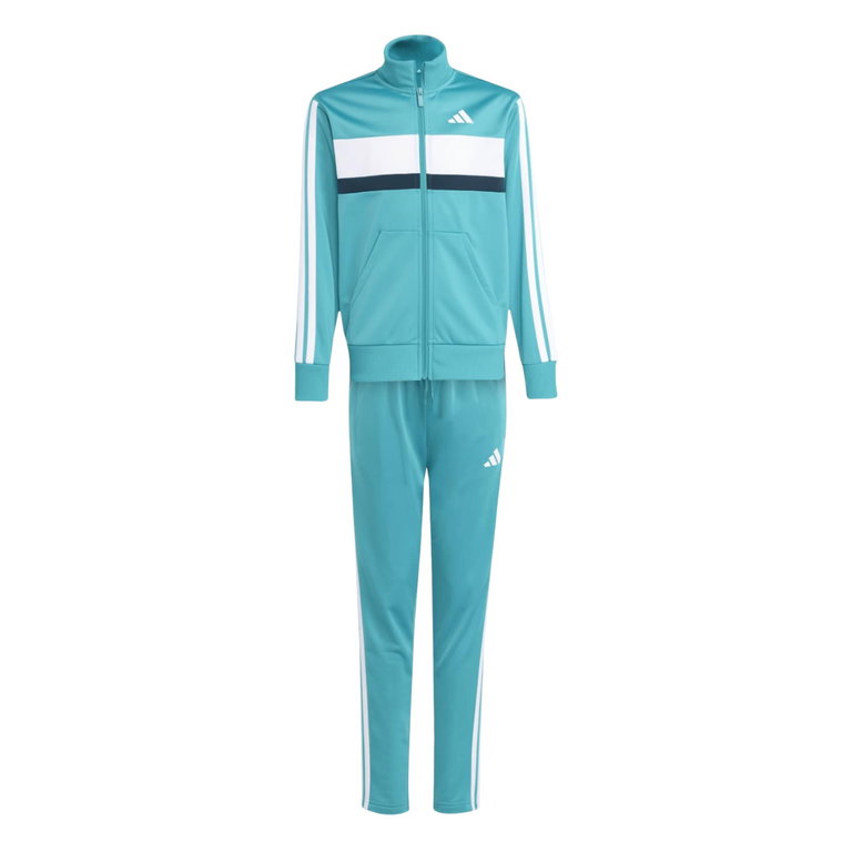 adidas Trainingsanzug Seasonal Essentials Tiberio 3-Streifen tealblau Kinder