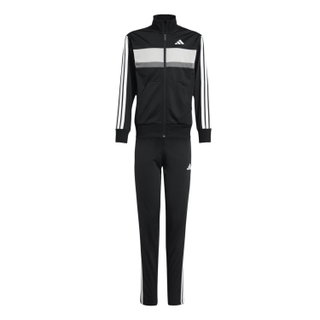 adidas Trainingsanzug Seasonal Essentials Tiberio 3-Streifen schwarz/weiss/grau Kinder