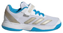 adidas buty tenisowe Courtflash CF C Allcourt (rzep) 2025 białe/niebieskie dziecięce