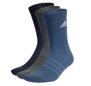 adidas Sports Socks Crew Cushioned (Arch Support, Fully Padded) blue/grey - 3 pairs