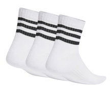 adidas Sportsocken 3-Streifen Cushioned Sportswear Mid-Cut (Baumwolle) weiss/schwarz - 3 Paar