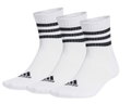 adidas Sportsocken 3-Streifen Cushioned Sportswear Mid-Cut (Baumwolle) weiss/schwarz - 3 Paar