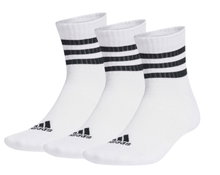 adidas Sportsocken 3-Streifen Cushioned Sportswear Mid-Cut (Baumwolle) weiss/schwarz - 3 Paar