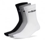 adidas Sportsocken Linear Crew Cushioned (Baumwolle) weiss/grau/schwarz - 3 Paar