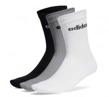 adidas Sportsocken Linear Crew Cushioned (Baumwolle) weiss/grau/schwarz - 3 Paar