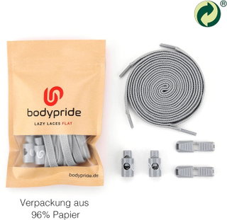 bodypride Shoelaces Flat/modern light grey 120cm - 1 Pair