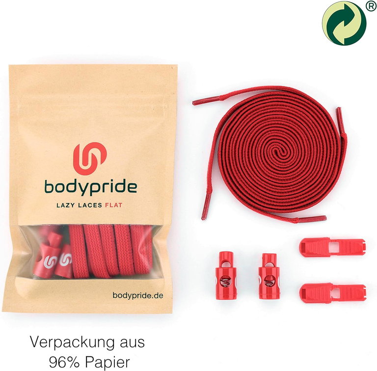 bodypride Schnürsenkel Flat/flach modisch rot 120cm - 1 Paar