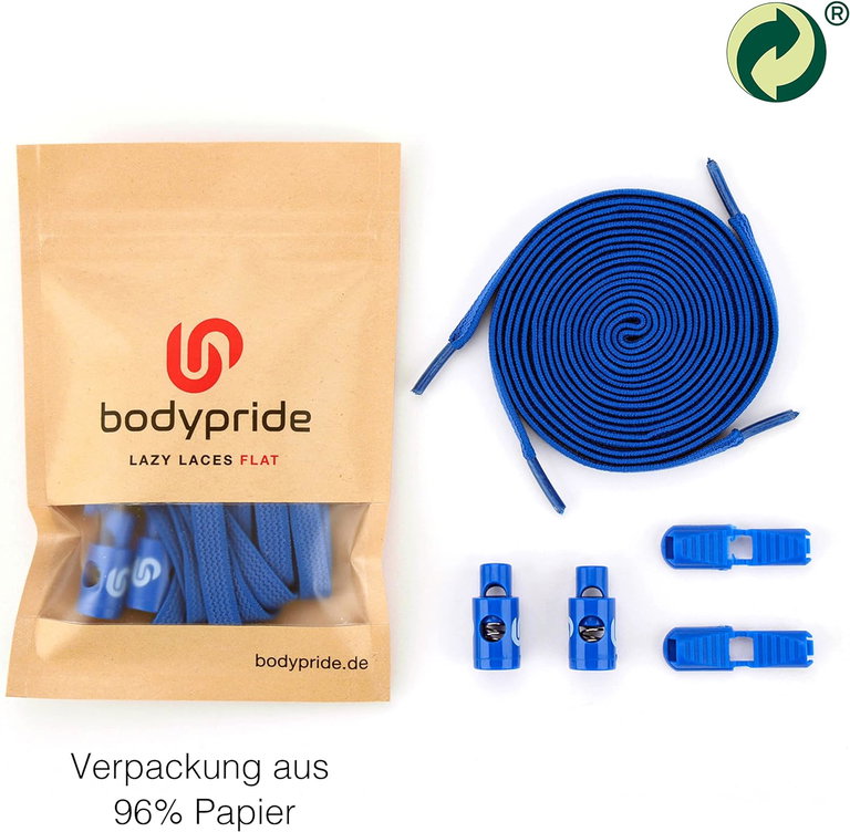 bodypride Schnürsenkel Flat/flach modisch royalblau 120cm - 1 Paar
