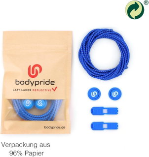 bodypride Round/Reflective Royal Blue 120cm Shoelaces - 1 Pair