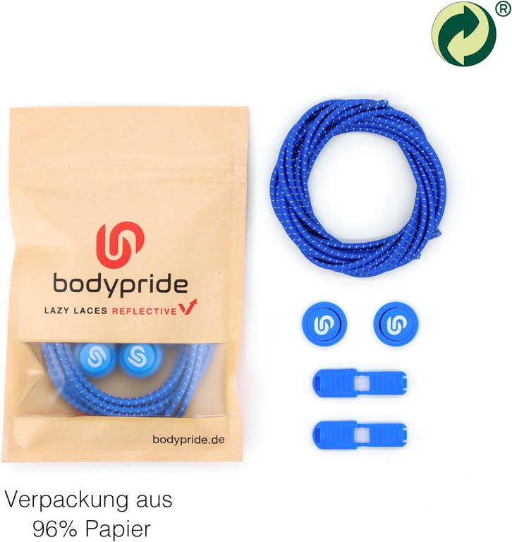 bodypride Schnürsenkel Rund/reflektierend royalblau 120cm - 1 Paar
