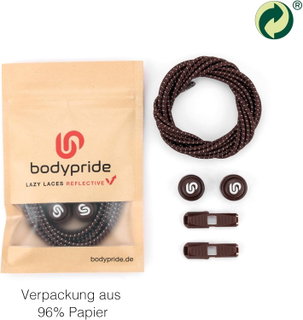 bodypride Round Reflective Brown 120cm Shoelaces - 1 Pair