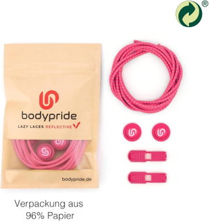 bodypride Round/Reflective Pink 120cm Shoelaces - 1 Pair