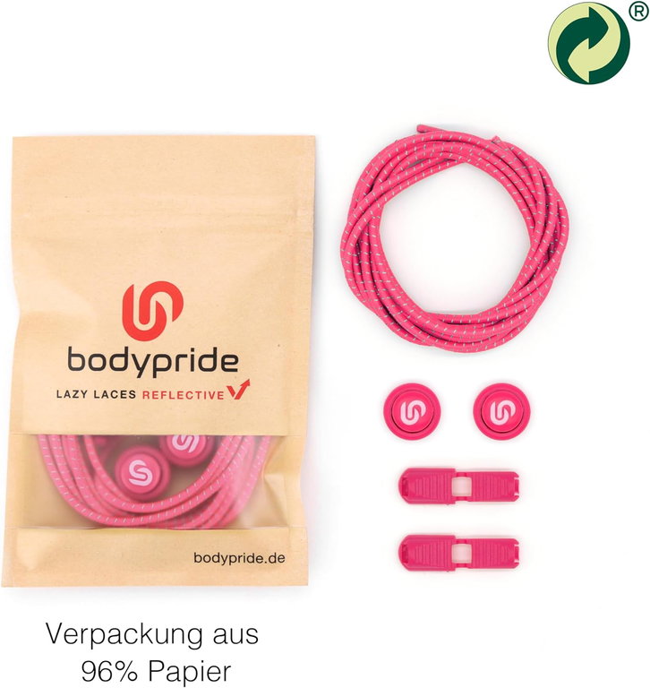 bodypride Round/Reflective Pink 120cm Shoelaces - 1 Pair