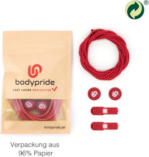 bodypride Round Reflective Red 120cm Shoelaces - 1 Pair