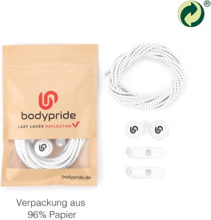 bodypride Round/Reflective White 120cm Shoelaces - 1 Pair