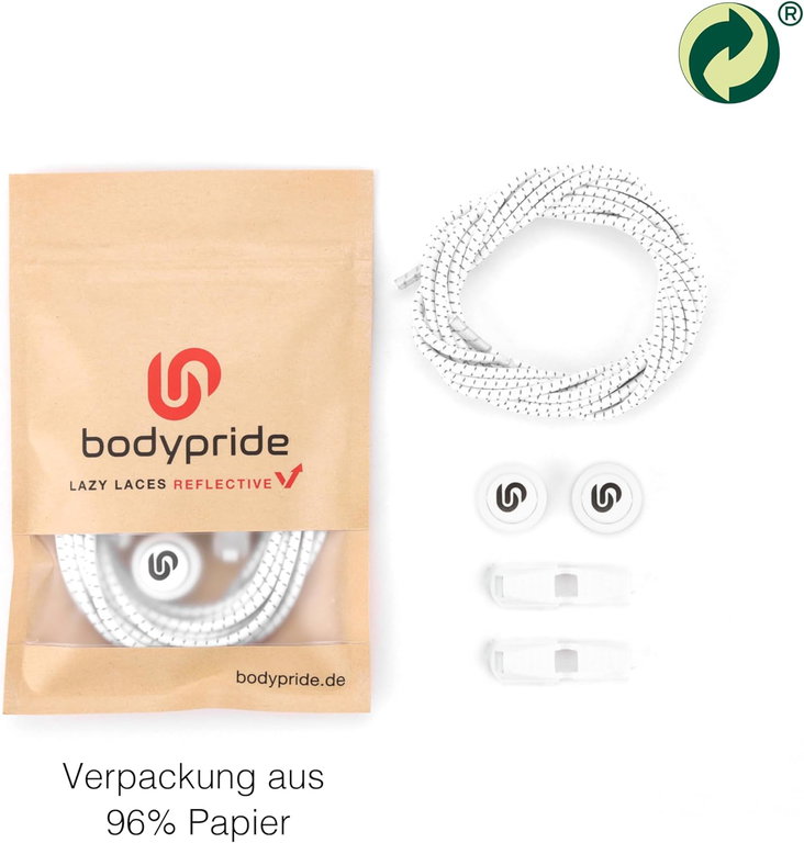 bodypride Schnürsenkel Rund/reflektierend weiss 120cm - 1 Paar