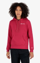 Champion Kapuzenpullover (Hoodie gefüttert) American Classic kleiner Logo Schriftzug magentarot Damen