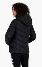 Champion Steppjacke - leichte wattierte Kapuzenjacke in Kontrastoptik - schwarz Damen