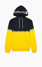 Champion Bluza z kapturem w designie kolorowych bloków z podwójnym logo żółta męska