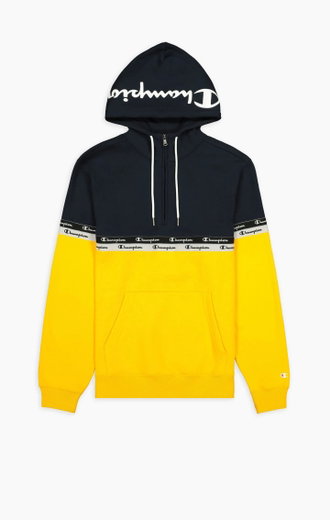 Champion Kapuzenpullover im Farbblockdesign mit doppelter Logopaspel gelb Herren