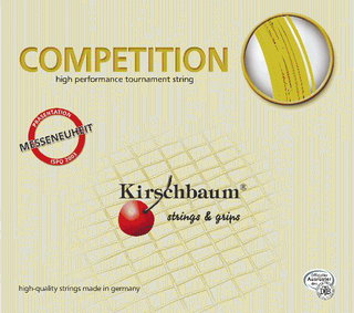 Stringing with Kirschbaum Competition yellow tennis string