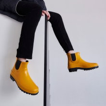 Grand Step Shoes Gummistiefel Vickie (Chelseaboot aus Naturkautschuk) gelb Damen