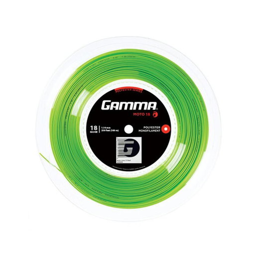 Gamma Tennissaite Moto (Haltbarkeit+Spin) limegrün 100m Rolle