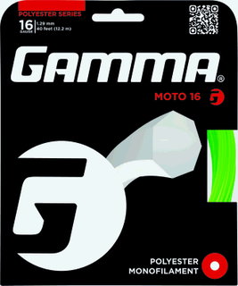 Gamma Tennissaite Moto (Haltbarkeit+Spin) limettegrün 12m Set
