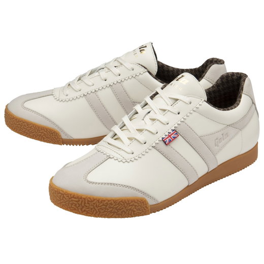 Gola Sneaker Harrier Tweed (edle Vollederausführung) - Made in England - weiss Herren