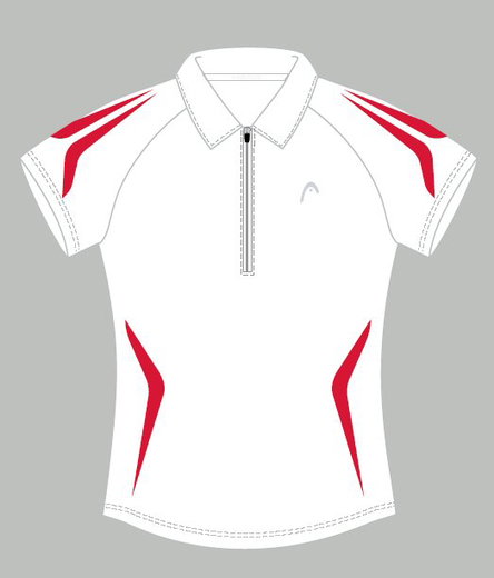Head Polo Zip white/red Women (Size S)