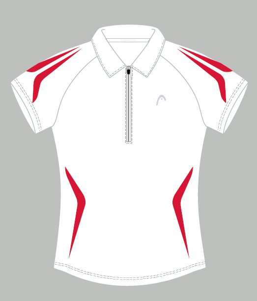 Head Polo Zip white/red Women (Size S)
