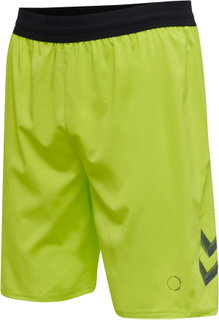 hummel Sporthose Short hmlLEAD Training kurz (ultra-dehnbares Gewebe, mittlere Länge) limegrün Herren