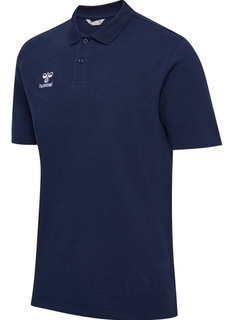 hummel Sport/Czas wolny Polo hmlGO 2.0 (Bawełna organiczna) Krótki rękaw granatowy Mężczyźni