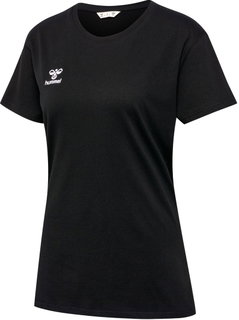 hummel Sport/Freizeit-Shirt hmlGO 2.0 (Bio-Baumwolle, klassisch Design) Kurzarm schwarz Damen