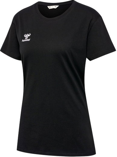 hummel Sport/Freizeit-Shirt hmlGO 2.0 (Bio-Baumwolle, klassisch Design) Kurzarm schwarz Damen