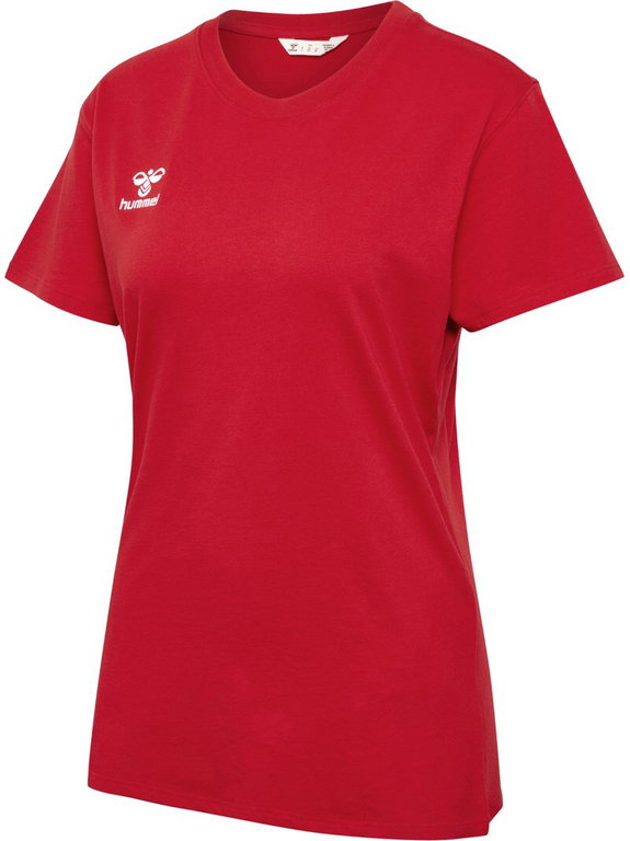 hummel Sport/Freizeit-Shirt hmlGO 2.0 (Bawełna organiczna, klasyczny design) Krótki rękaw czerwony Damski