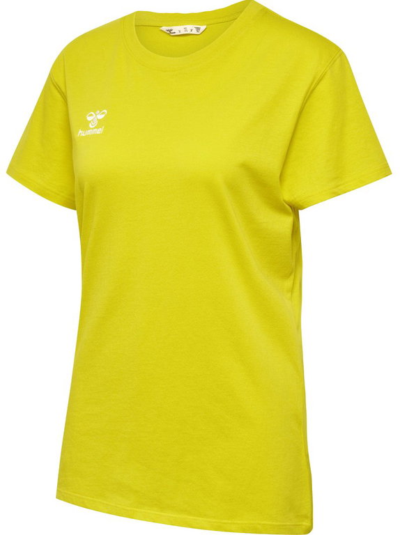 hummel Sport/Freizeit-Shirt hmlGO 2.0 (Bio-Baumwolle, klassisch Design) Kurzarm gelb Damen
