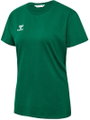 hummel Sport/Freizeit-Shirt hmlGO 2.0 (Bio-Baumwolle, klassisch Design) Kurzarm dunkelgrün Damen