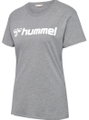hummel Sport/Freizeit-Shirt hmlGO 2.0 Logo (Bio-Baumwolle) Kurzarm grau Damen