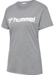 hummel Sport/Freizeit-Shirt hmlGO 2.0 Logo (Bio-Baumwolle) Kurzarm grau Damen