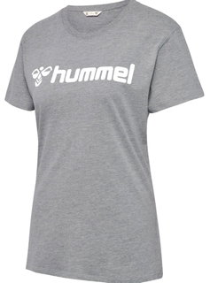 hummel Sport/Freizeit-Shirt hmlGO 2.0 Logo (Bio-Baumwolle) Kurzarm grau Damen