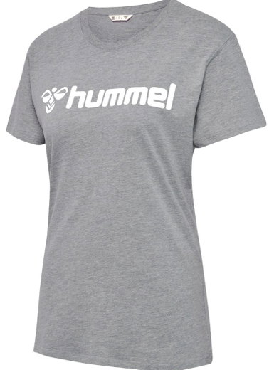hummel Sport/Freizeit-Shirt hmlGO 2.0 Logo (Bio-Baumwolle) Kurzarm grau Damen