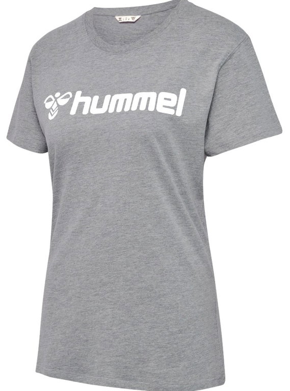 hummel Sport/Freizeit-Shirt hmlGO 2.0 Logo (Bio-Baumwolle) Kurzarm grau Damen
